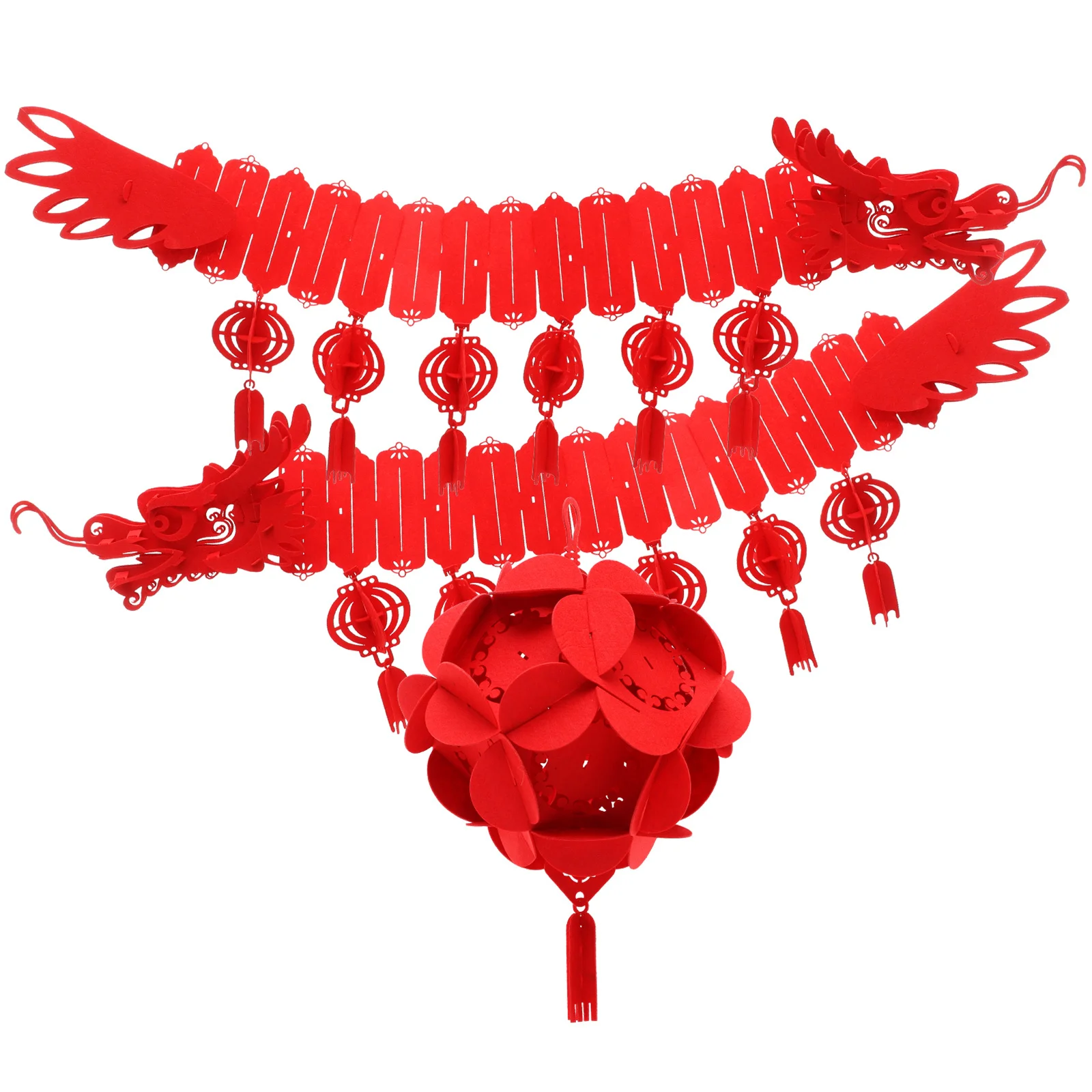 1 set di decorazioni da appendere con nappe a forma di drago, ornamento rosso per Capodanno cinese, per finestre, porte, pareti, festival di primavera, decorazioni per feste per interni