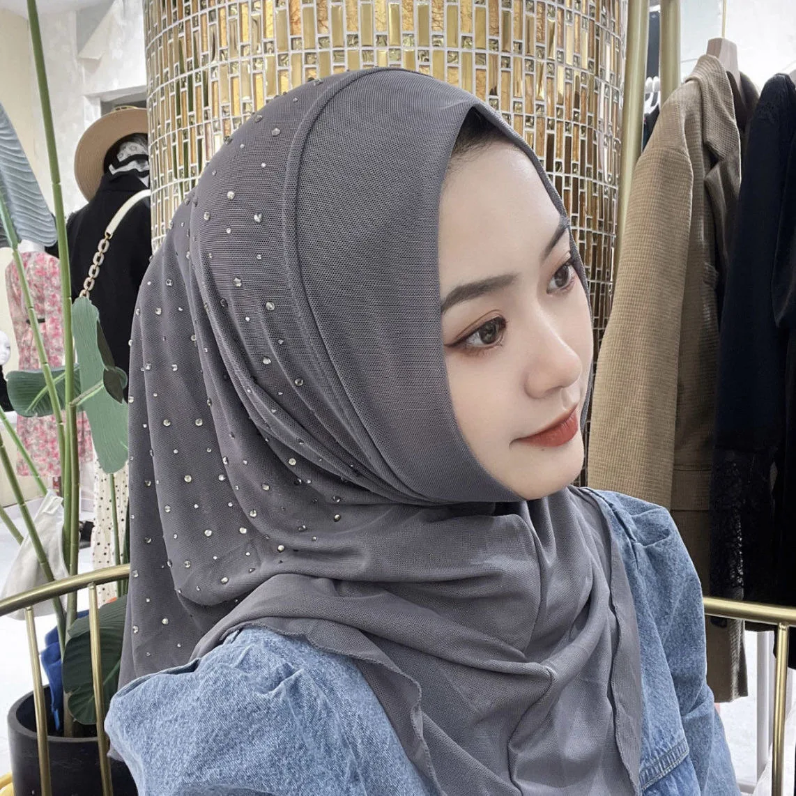 Plain Cheap Double Voile Summer Muslim Clothing Shawls Instant Hijab