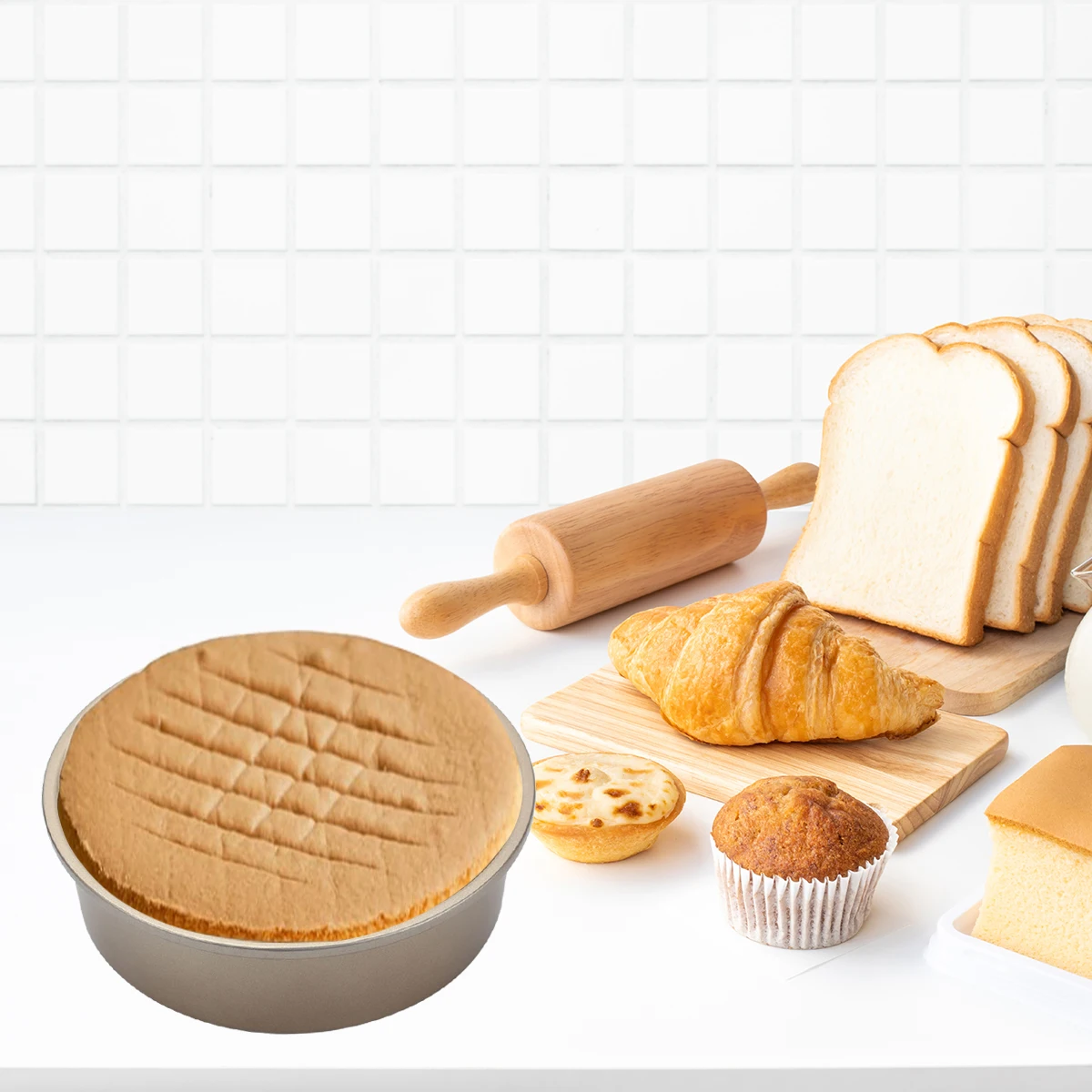 

1Pcs Practical Non-Stick Round Cake Pan 20cm Deep Baking Mold for Evenly Cooked, Perfectly Shaped Cakes
