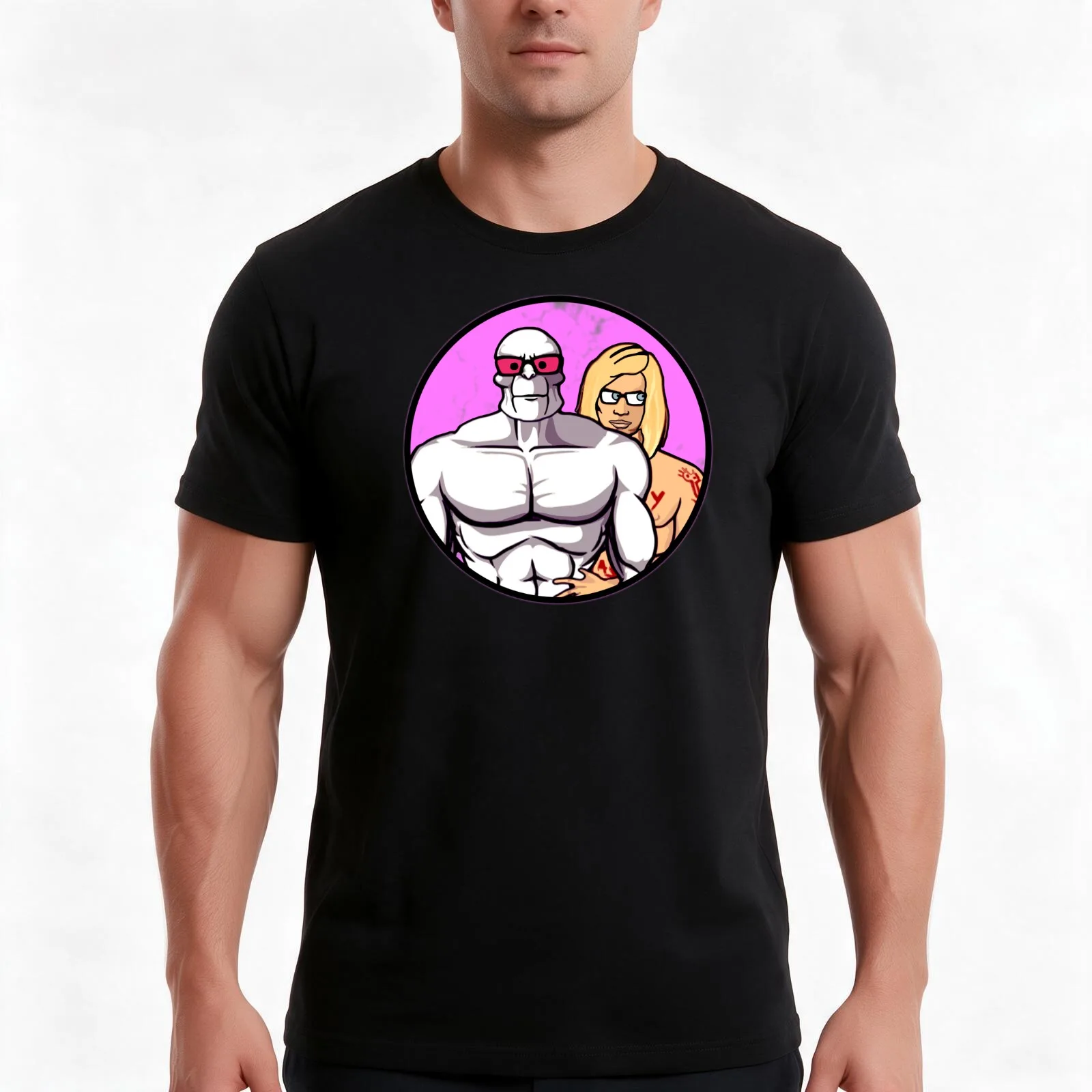 Frisky Dingo T-Shirt, Summer Casual Cotton Tee, Oversized Streetwear Tops, Vintage Graphic Print, Loose Fit Short Sleeve