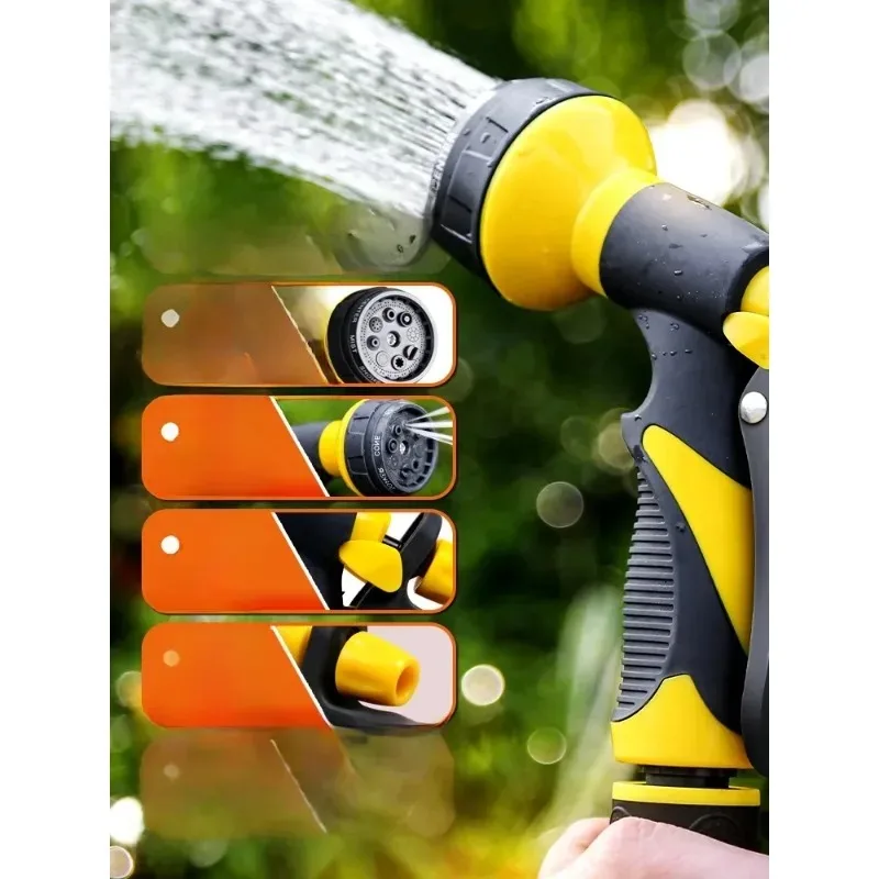 High Pressure Spray Gun, Gardening Hose Reel, PVC Anti-freeze Explosion Proof for Flower Watering & Car Washing