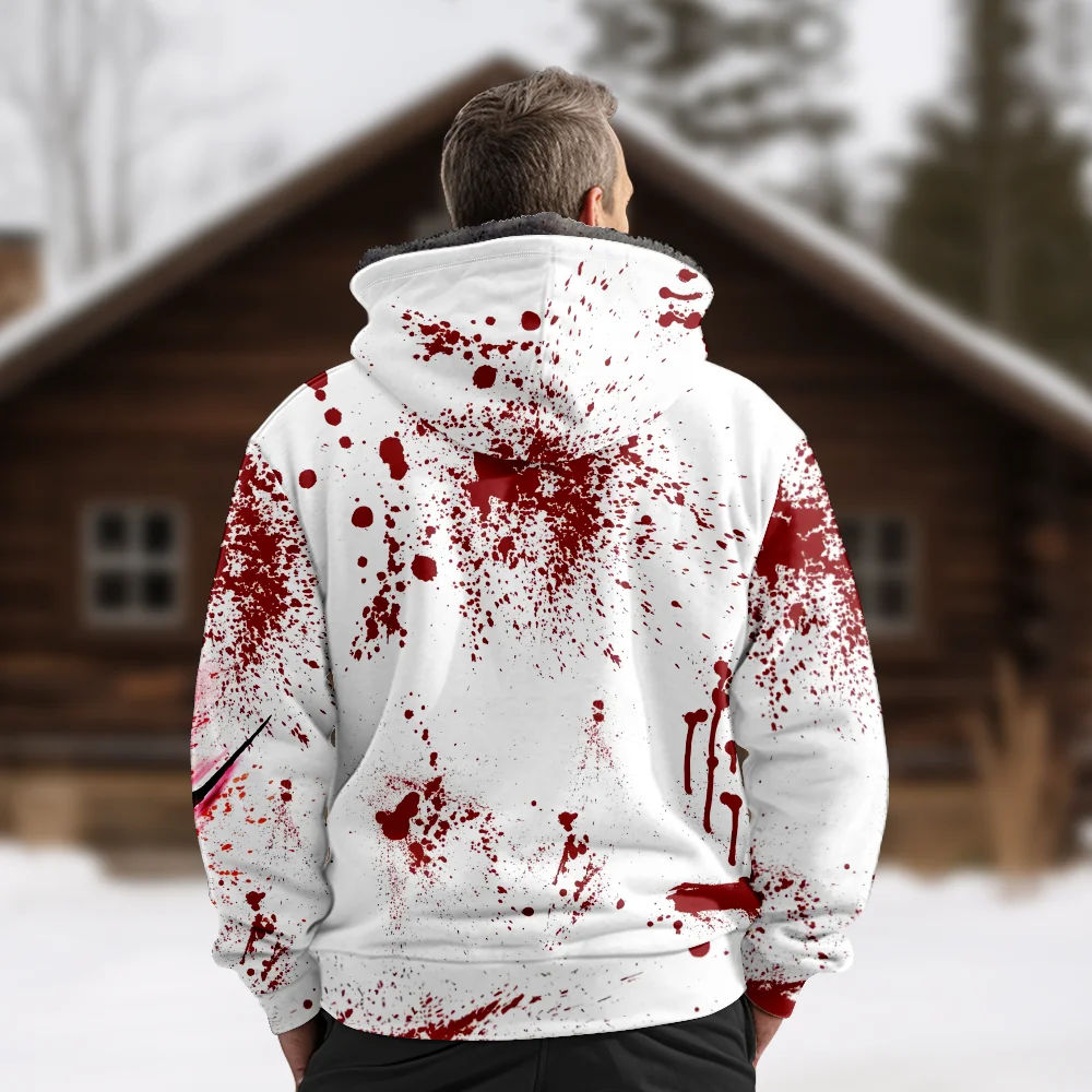 Men's Winter Jackets Coats,Blood Stain Pattern Cotton Clothes Overcoat Stretchable Beach Dance