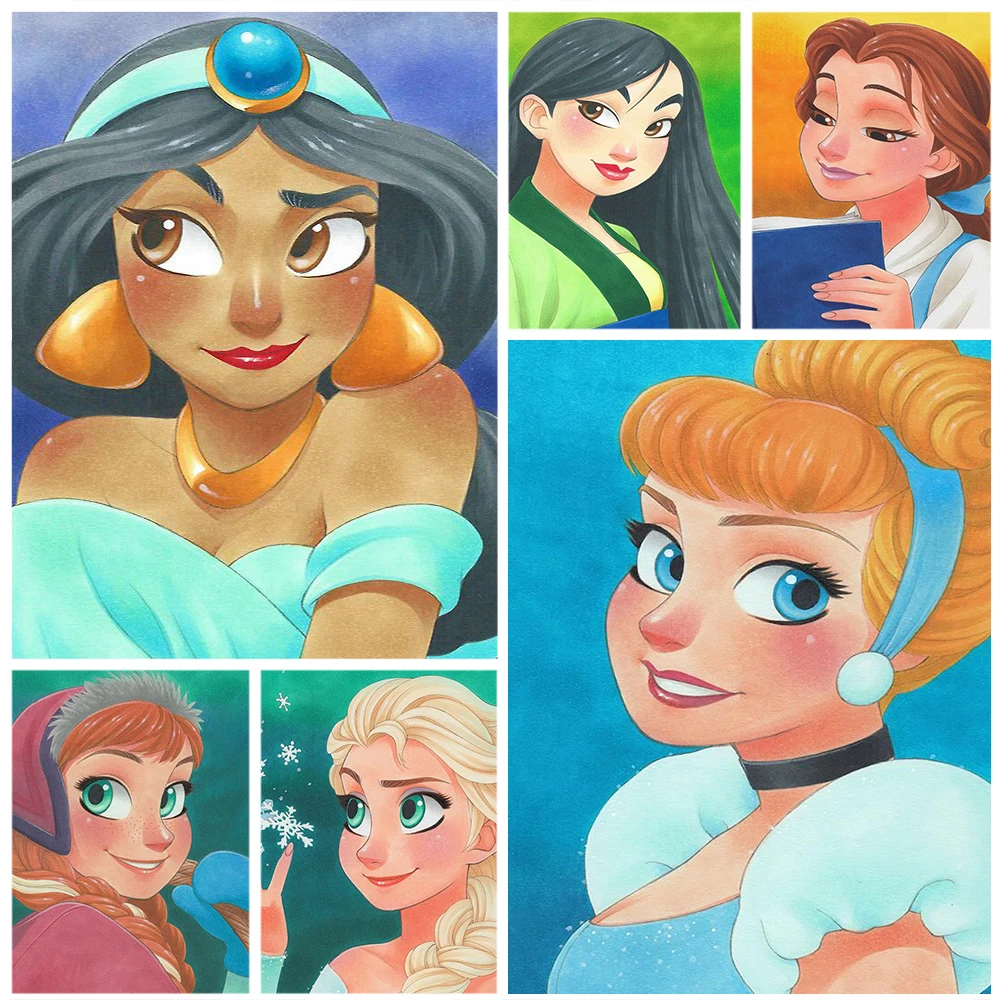 

Disney Cartoon Princess Paint By Numbers For Adults Kids Handpainted Oil Painting Canvas Drawing DIY Gift Home Wall Decor