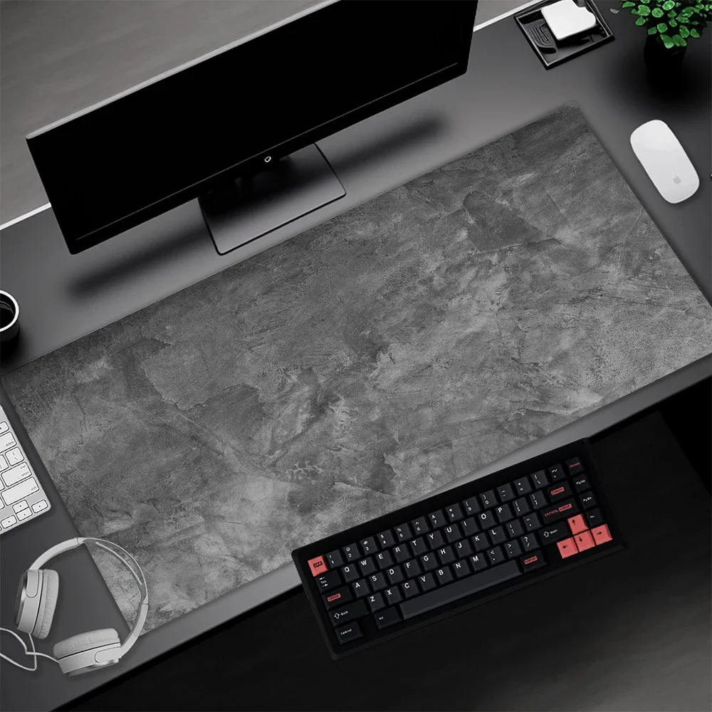 

Gray computer mouse pad desk accessories gamer decoration washable anti-slip wear-resistant with stitched edges xxl keyboard mat