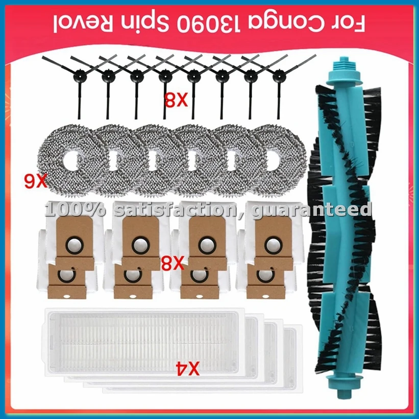 For 13090 Accessories Main Side Brush HEPA Filter Mop Cloth Replacement Parts-ABHG