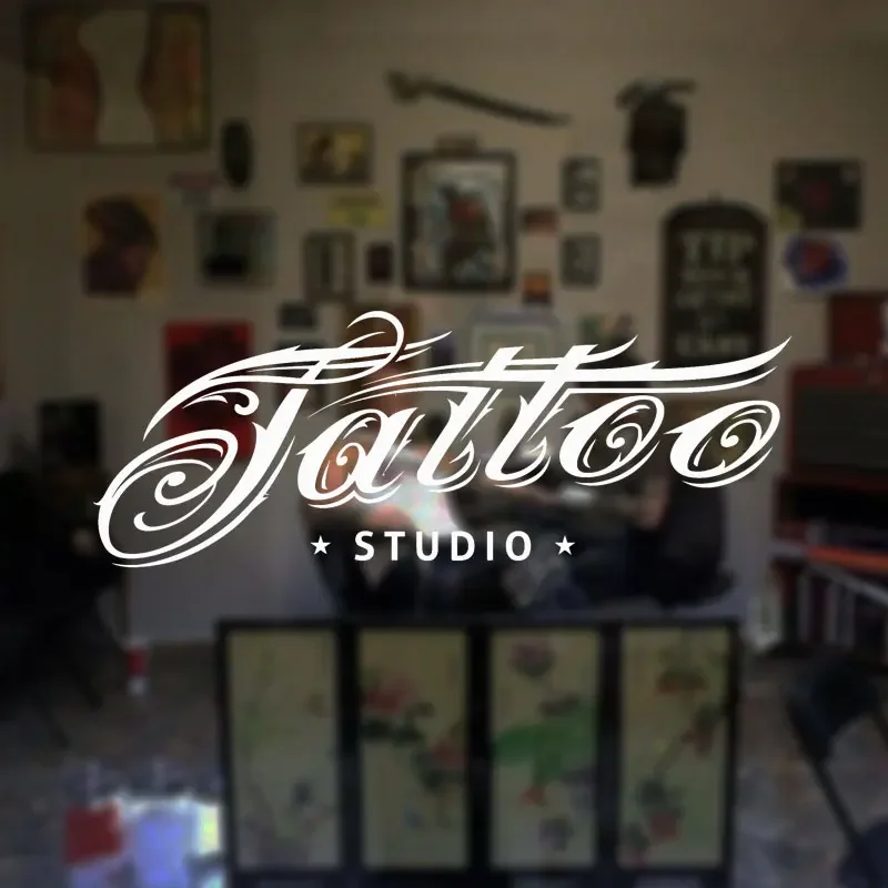 Tattoo Studio Logo Wall Art Decals Decor Fashion Cool Design Tattoo Vinyl Stickers Tattoo Studio Shop Window Art Decoration F868