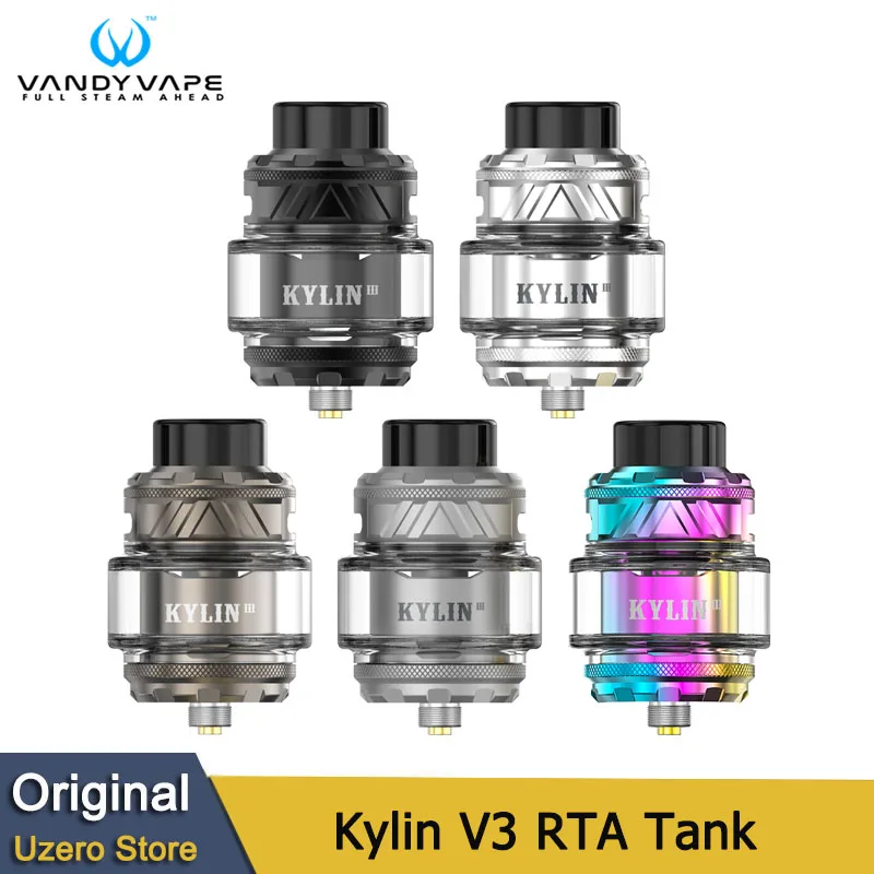 Original Vandy Vape Kylin V3 RTA Tank 6ML Empty E Cigarette Atomizer Support Single Dual Coil with Honeycomb-like Hole Vaporizer