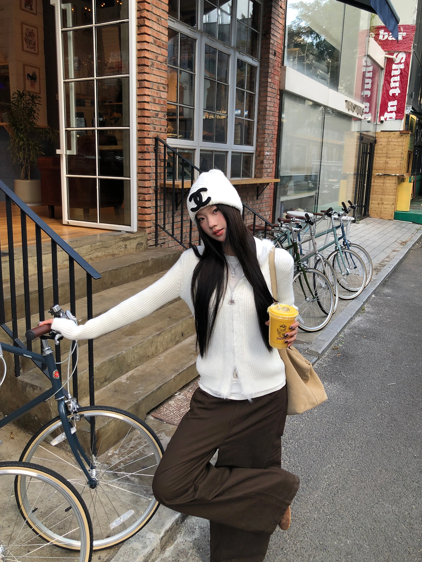 

White Knitted Open Cardigan Women's Sle Early Autumn Clothing Hoodie Slimming Versatile Sweater Jaet G Sle Commute Si...