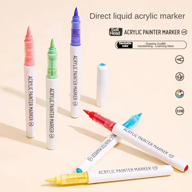 126/9 Color Direct Liquid Acrylic Paint Art Marker Pen DIY Painting Drawing for Christmas Stone Mug Glass Fabric Art Supplies