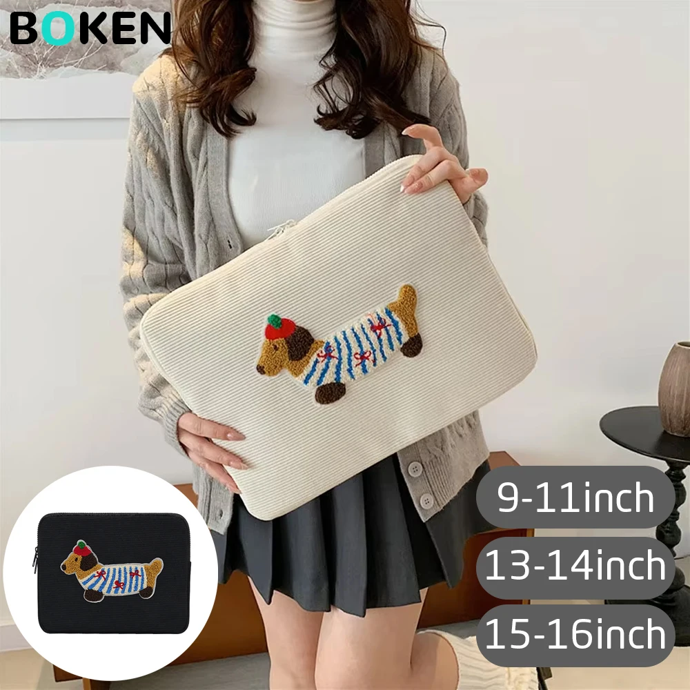 Cute Dog Laptop Sleeve Bag 13 14 15 16 Inch for MacBook Air/Pro, HP,Dell Notebook Bag Portable Tablet Pouch Bag 9 11 iPad Tablet