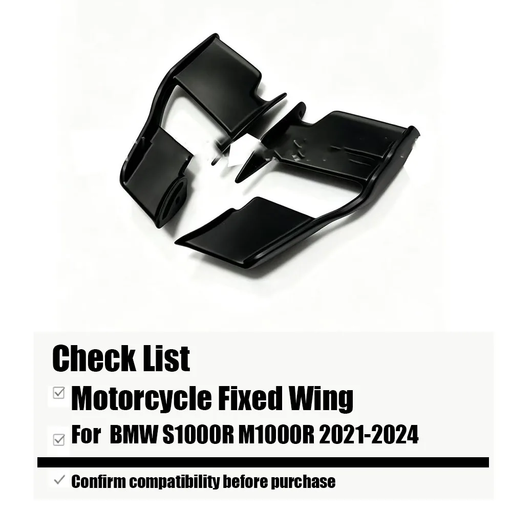Motorcycle Aerodynamic Fixed Winglet Kit For BMW S1000R M1000R 2021-2024 Side Spoiler Front Wing Fairing ABS Accessories
