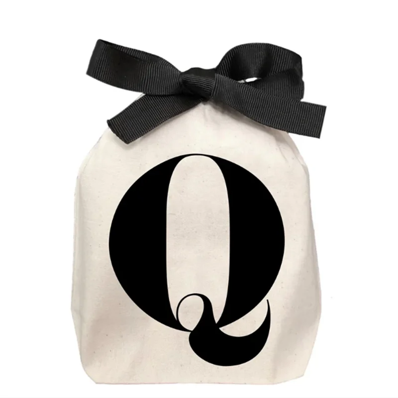 

Canvas Printed Letter Drawstring Bag Portable Storage for Clothes And Daily Necessities