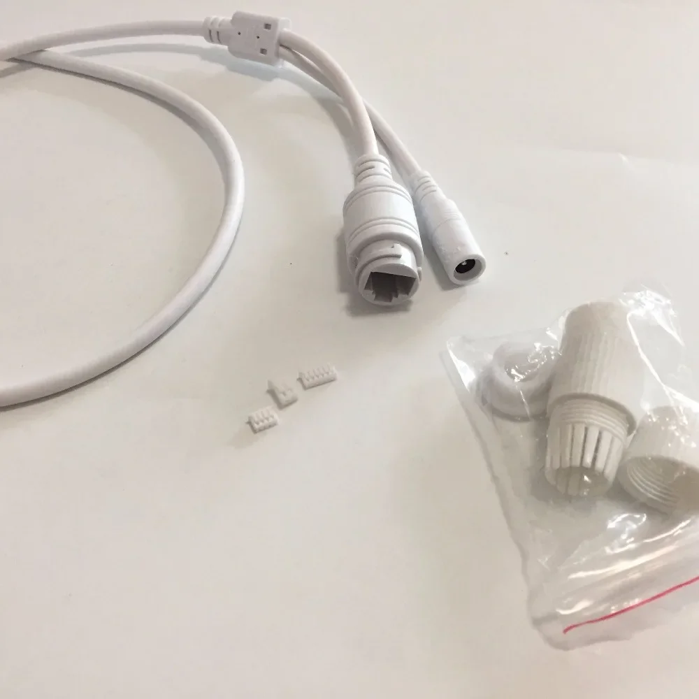 ESCAM CCTV IP POE Rede WiFi Câmera HD Módulo PCB vídeo poder PoE Cabo RJ45 feminino DC masculino Branco