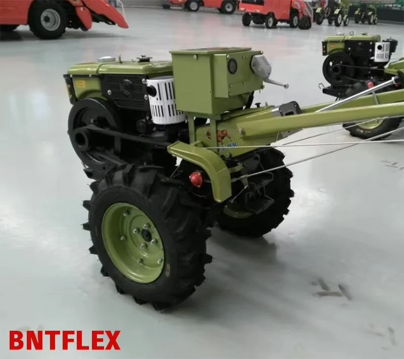 20Hp Complete Sets Agriculture Diesel Walk-Behind Tractor Rotary Tiller Flip Plough Maize Corn Planter-Rubber Making Machinery