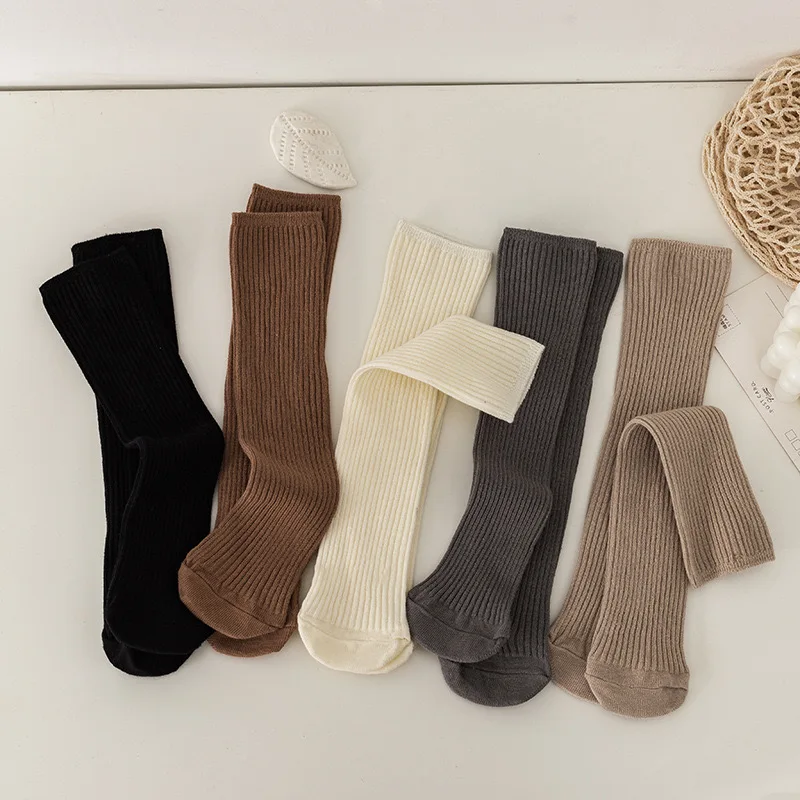 Baby Socks Newborn Kids Infant Girls Boys Knee High Sock Toddler Girl Solid Cotton Stripe Plain Long Sock For 1-6 Years Children
