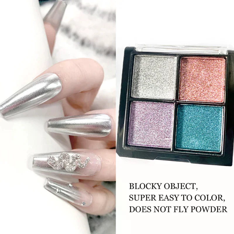 4 ألوان أورورا الصلبة مرآة لامعة مسمار بريق الأظافر الأشعة فوق البنفسجية هلام البولندية الصباغ مسمار الفن زينة الملحقات #5