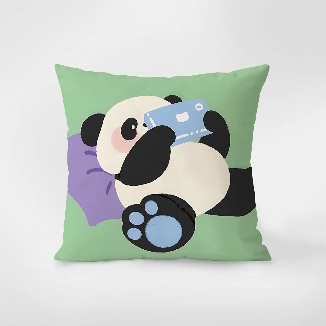 Panda Animal Cartoon Pillowcase Interior Decoration Office Living Room Home Pillowcase