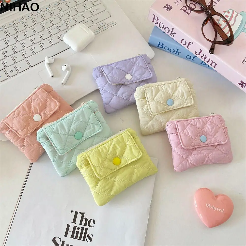 

Portable Multifunctional Mini Canvas Coin Purse Jewelry Packing Bag Card Holder Small Lipstick Bag Candy Color Cute Wallet Daily