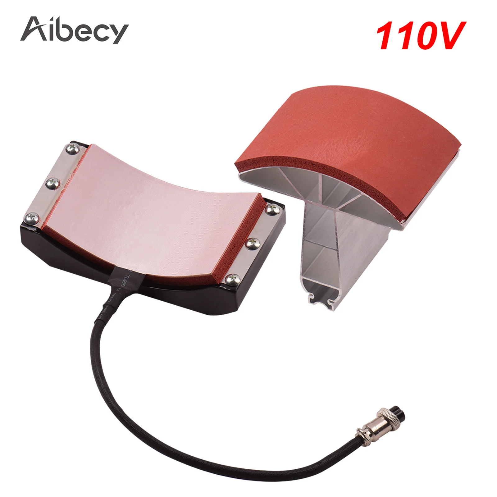 Hat Cap Press Mat Pad Heating Transfer Attachment Silica Gel 5.5x3 Inch 220V for Heat Press Machine Hat Heating Machine