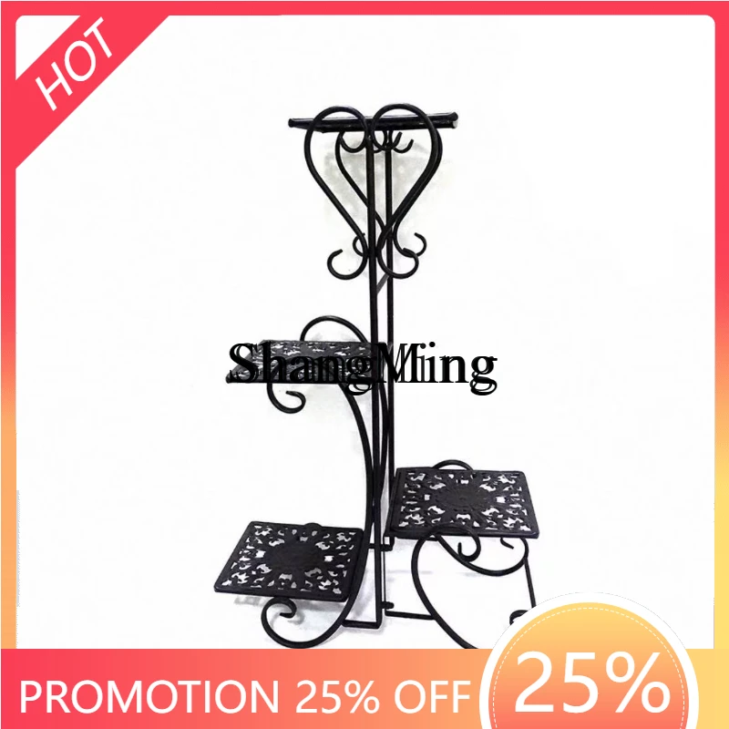 SM living room floor-to-ceiling balcony decorative shelf simple single-layer wrought iron flower stand