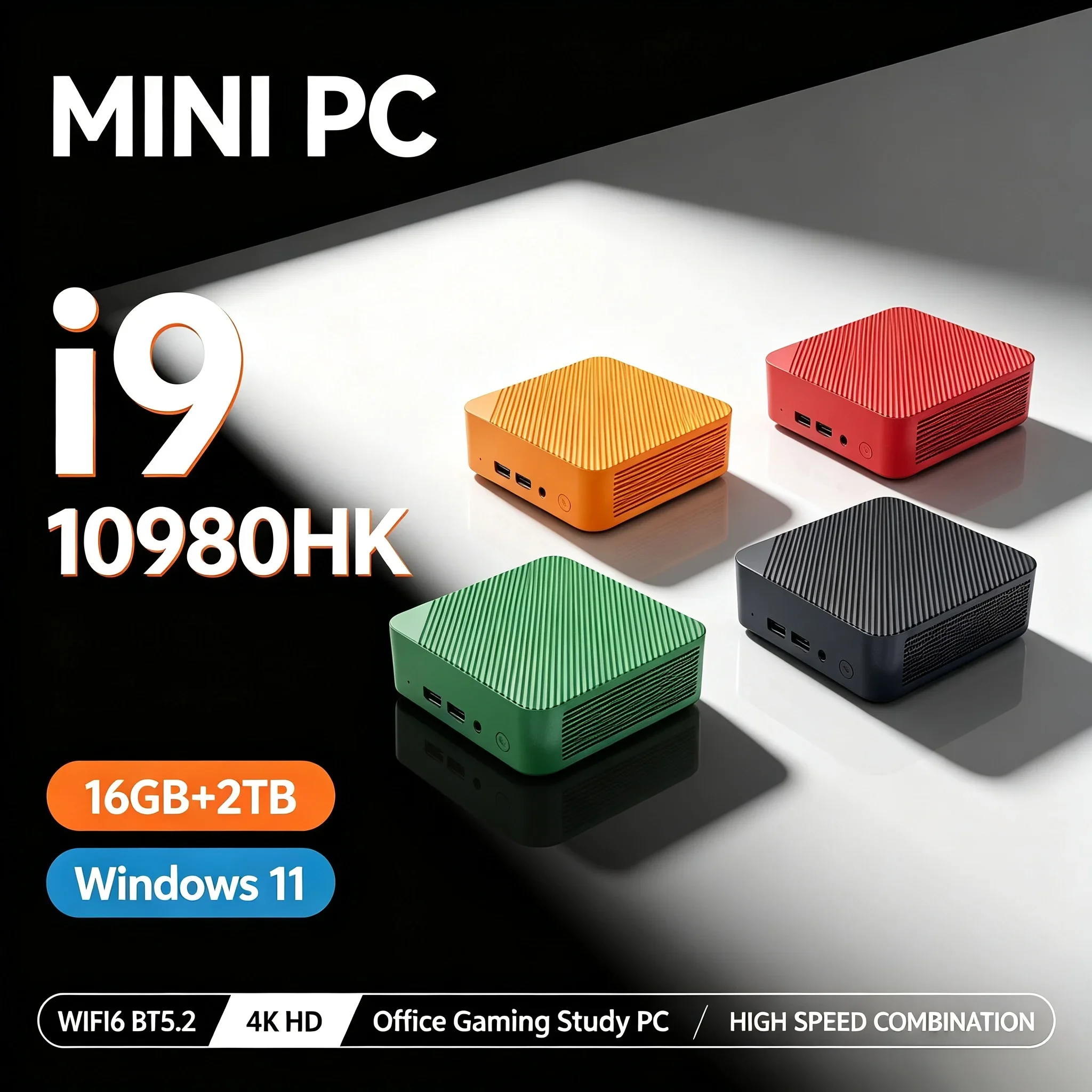 New Powerful Pocket Mini PC Intel I9 10980HK Windows 11 16GB RAM 1TB/2TB SSD WiFi6 BT5.2 Compact Office Home Gaming Desktop PC