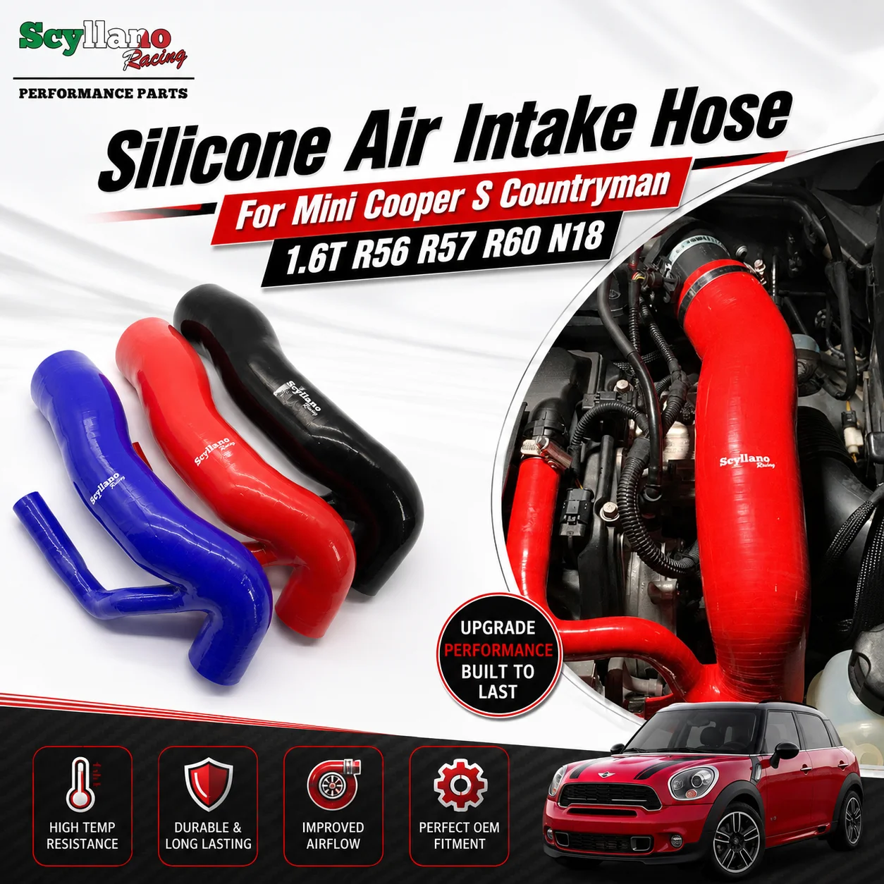 Air Intake Induction Silicone Hose OEM 13717627501 For Mini Cooper S Countryman N18 R56 R57 R60 1.6T Petrol Turbo Inlet Pipe