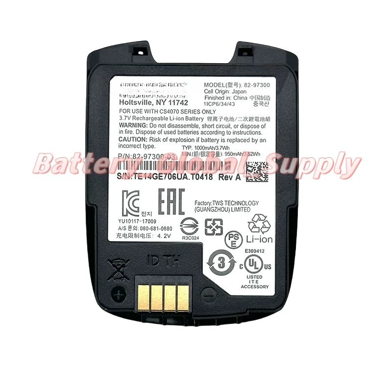 

For 82-97300 CS4070 82-97300-01 Battery 3.7V 1000 mAh 1 piece, brand new -