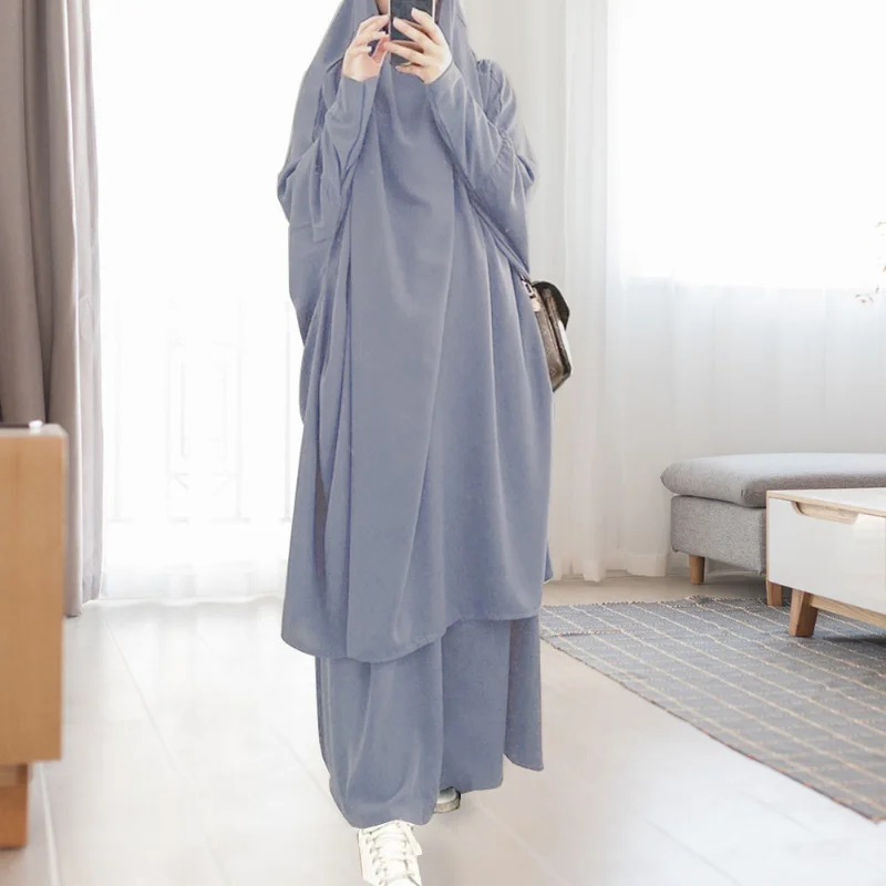 

Hooded Abayat Dress for Muslim, Monochromatic, Loose Abaya Sets, Middle East Arabia, Wholesale, 2022