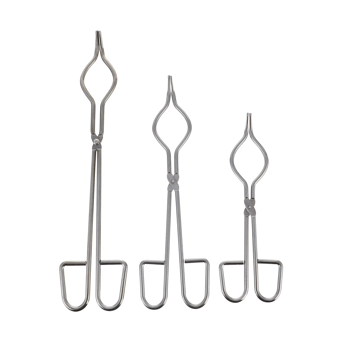 

3pcs Crucible Tongs Stainless Steel Laboratory Flask Clamp High Temperature Ceramic Biochemical Accessories Chemical Supplies