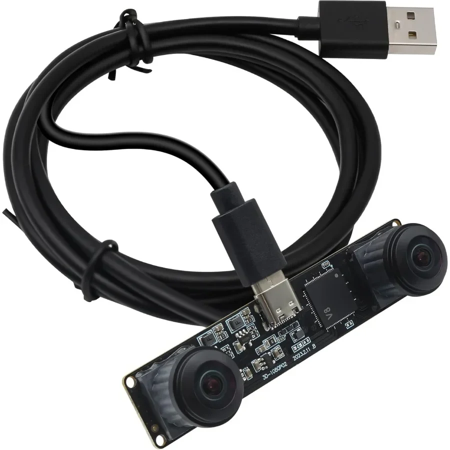 

Dual Lens USB Camera Module 1080P 60fps Fisheye UVC Industrial Camera Board Synchronisation Recording in Colour with M12 Lens D