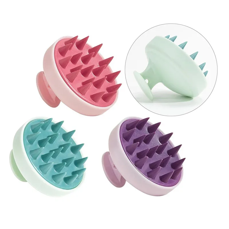 Silicone Hair Scalp Massage Brush Head Massage Instrument Comb Shampoo Hair Washing Comb Magic Handle Brush Spa Massage Brush