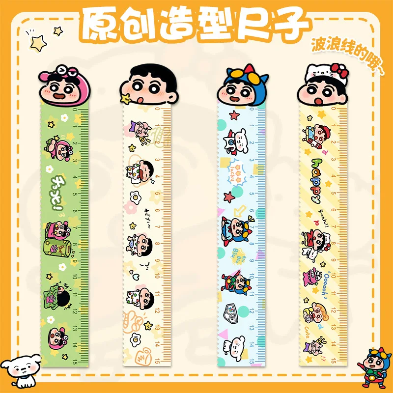 

Cartoon Crayon Shin-chan Bookmark Ruler Cute Anime Irregular Drawing Ruler for Students Creative Kawaii Kids School Stationery