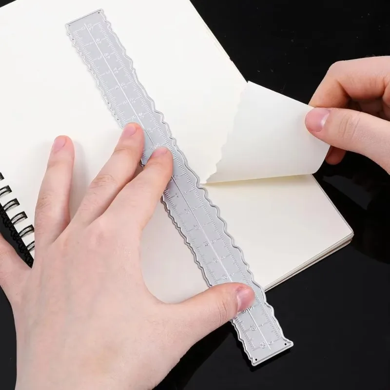 1pc Tearing Ruler, a Handmade Office Paper Beautification Ruler Used to Cut Paper Into Irregular Shapes And Tear It Smoothly