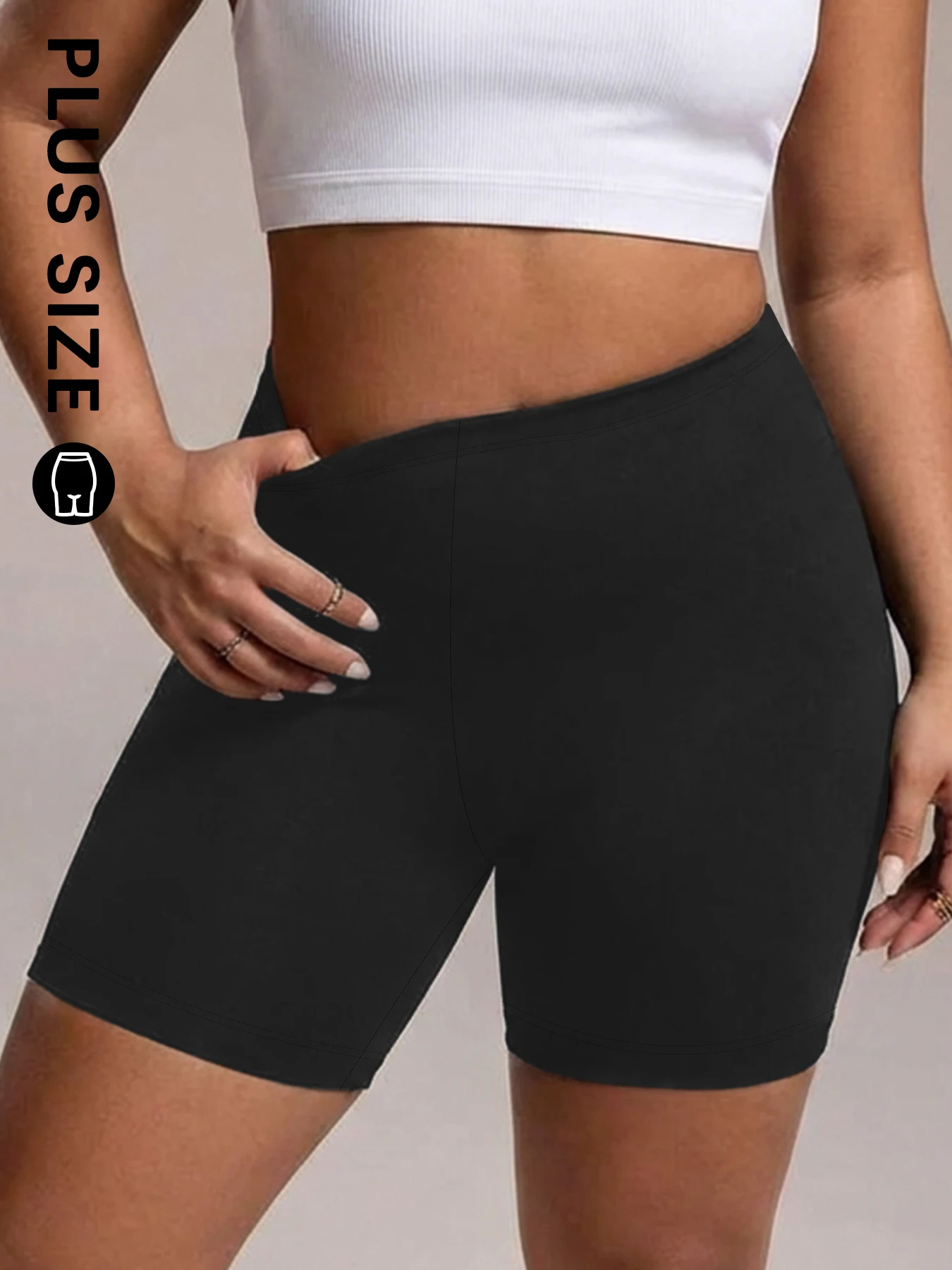 

Plus Size Super Soft Biker Shorts For Women No See Through Workout Running Yoga Athletic Shorts 6"Inseam RUNNING