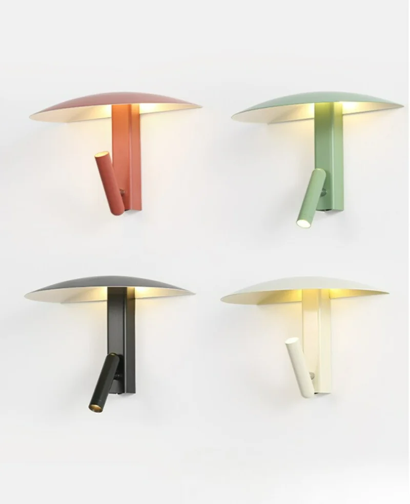 

Spanish Designer Mushroom Umbrella Wall Lamp Vintage Modern Rotatable Reading Light for Kitchen Bedroom Indoor Art Home Decor