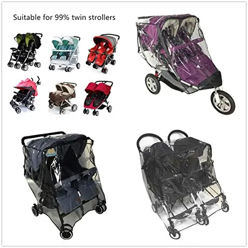 Stroller Rain Cover,Universal for Side by Side Baby Stroller, Double Stroller Cover for Rain and Wind,Baby Outdoor Activities