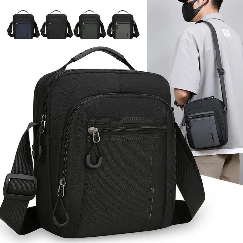 

Mens Water-resistant Oxford Cloth Crossbody Bag Multi-pocket Commuter Bag Fashion Travel Business Multifunctional Shoulder Bag