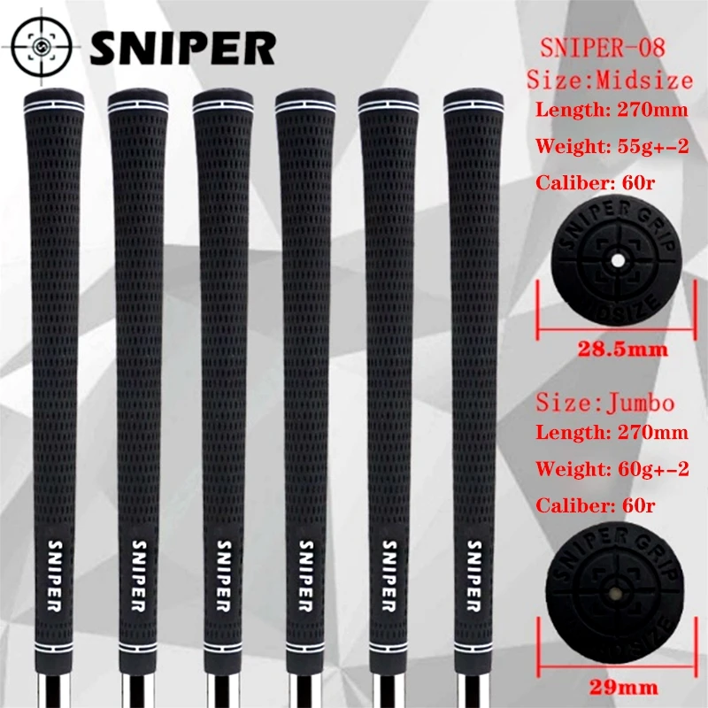 Punhos de golfe Sniper para homem, padrão, médio, jumbo, borracha natural, macio, antiderrapante, apertos de madeira Fairway