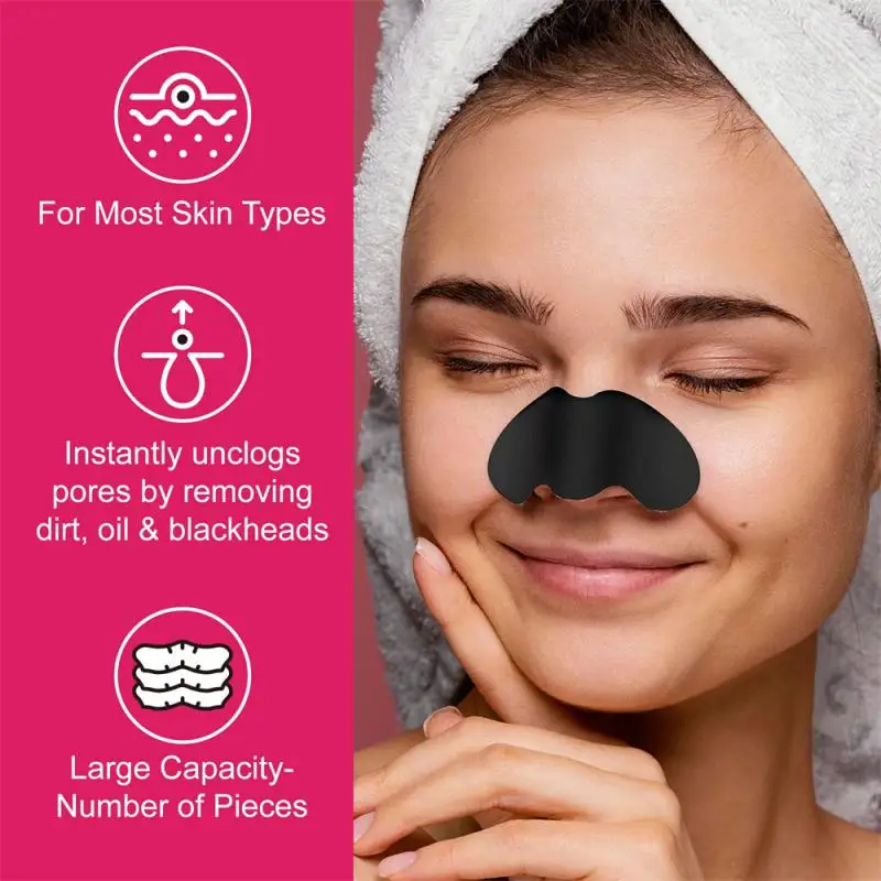 20pc Bamboo Charcoal Blackhead Remove Plaster Nose Strips Remove BlackheadPores Black Head Remover Acne Peel Mask Cleaning Patch