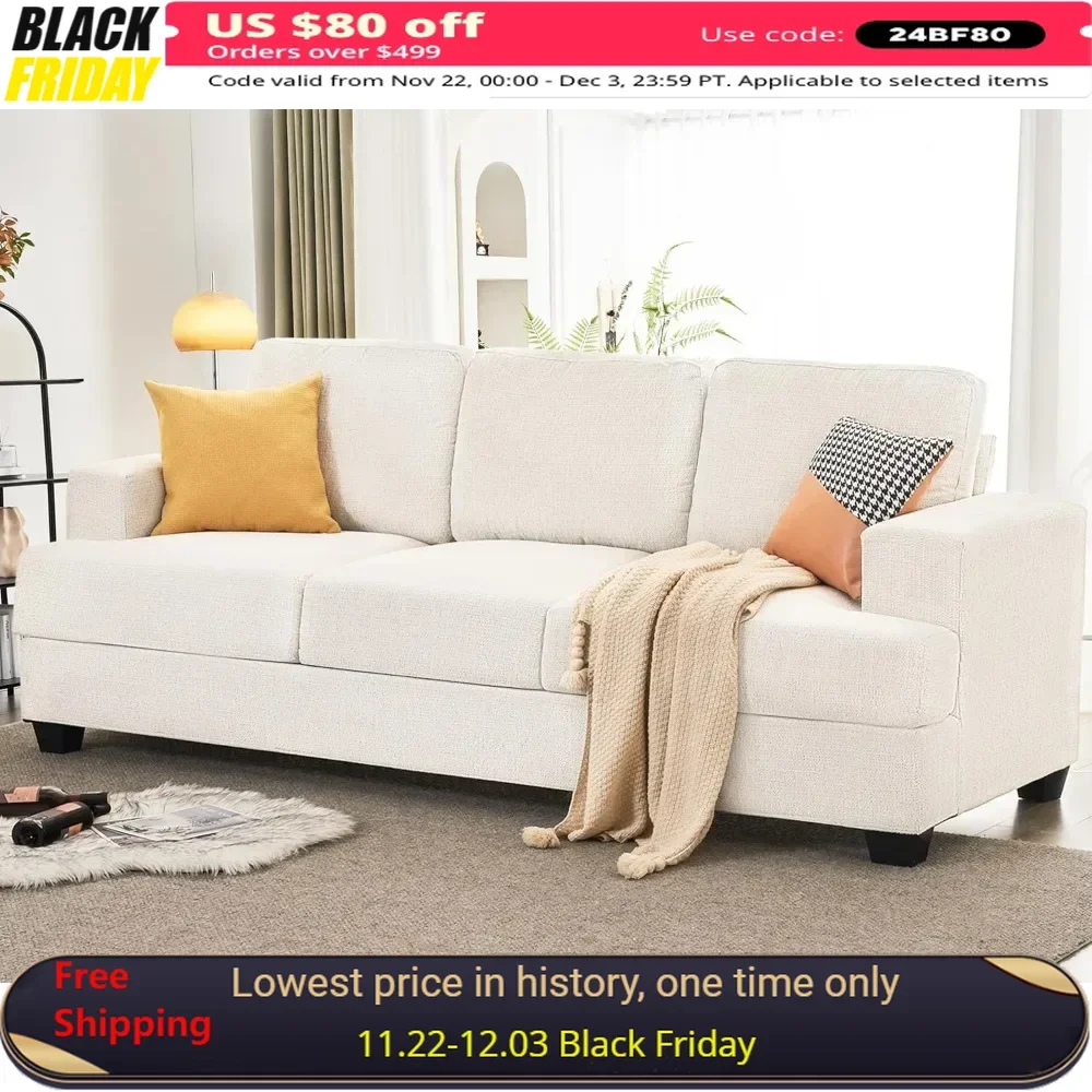 

89Inch Sofa with Extra Deep Seats Modern Sofas Couch- 3 Seater Sofas Couch for Living Room Apartment Lounge Comfy Sofa Couch