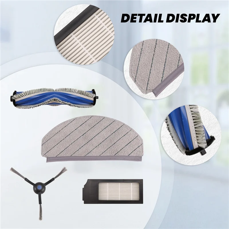 

ABSS-For Yeedi C12 PRO PLUS C12 PLUS,C12 Robot Vacuum Replacement Part Main Roller Side Brush Hepa Filter Mop Pad Accessories