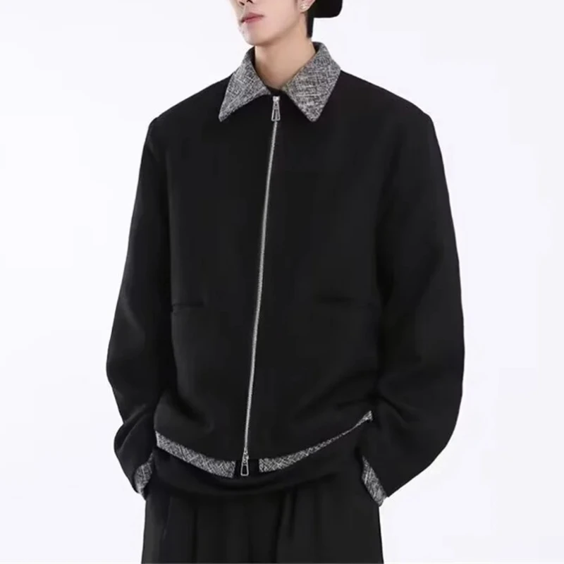 

Мужская повседневная стеганая короткая куртка, уличная одежда, повседневное пальто большого размера с лацканами, весна-осень, модная ретро-модная уличная универсальная одежда