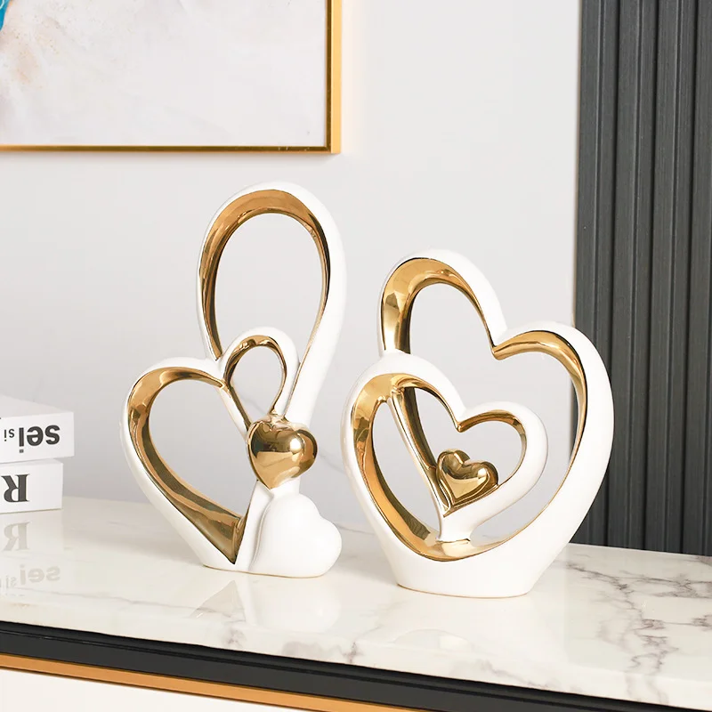Herzförmiges, modernes, minimalistisches Dekor – luxuriöser Wohnaczent für Wohnzimmer, Eingangsbereich, Weinbar und TV-Schrank