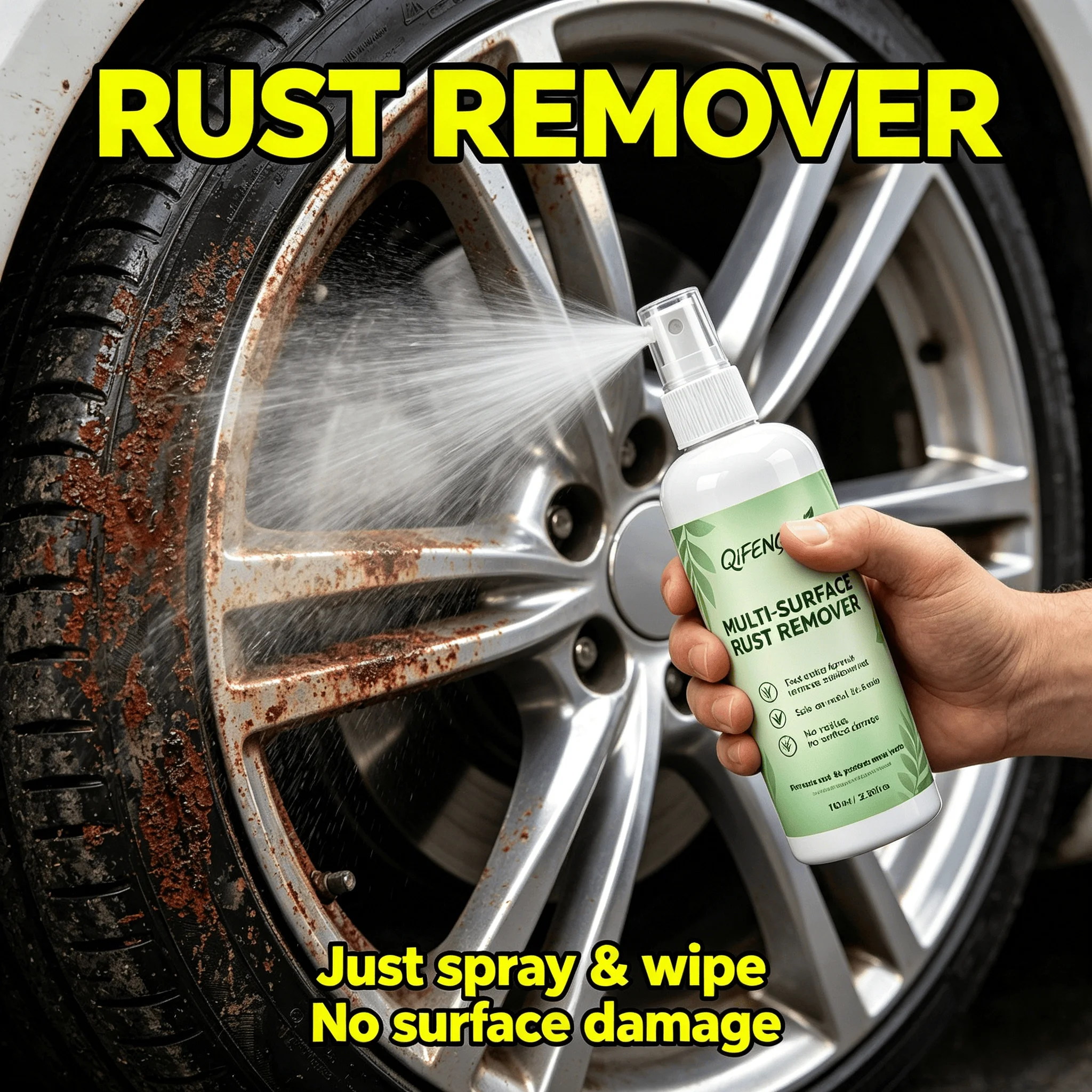 

Fast-Acting Rust Remover, Multi-Surface for Metal Car Home Tile, No Damage, 100ml
