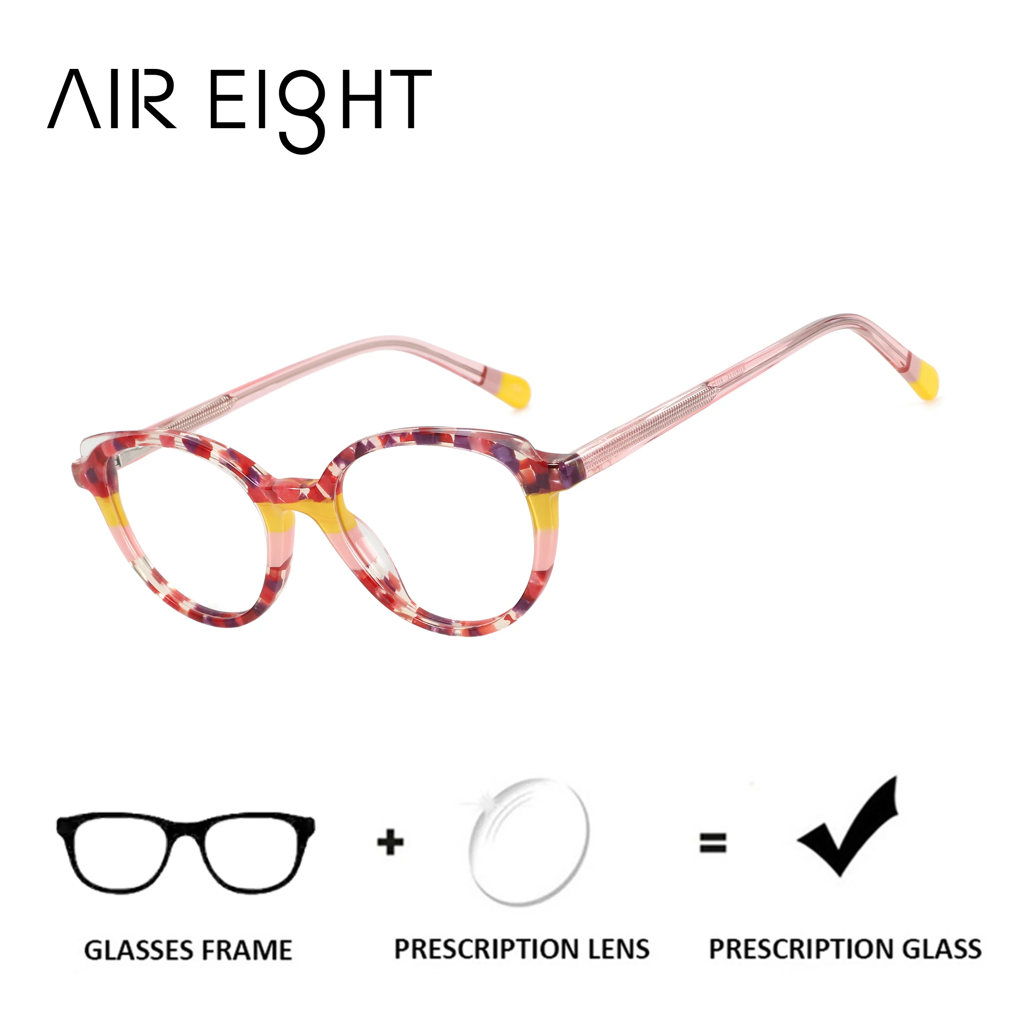 

Очки AIR EIGHT из ацетата квадратной формы для женщин, с защитой от синего света, оптические линзы для коррекции близорукости, фотохромные очки по рецепту