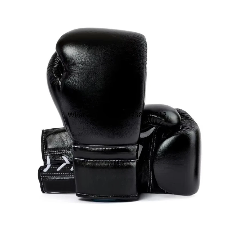 

Hot Sale Black Winning Boxing Suit Lace-Up Wrist Custom Logo Winning Leather Match Fighting Adult