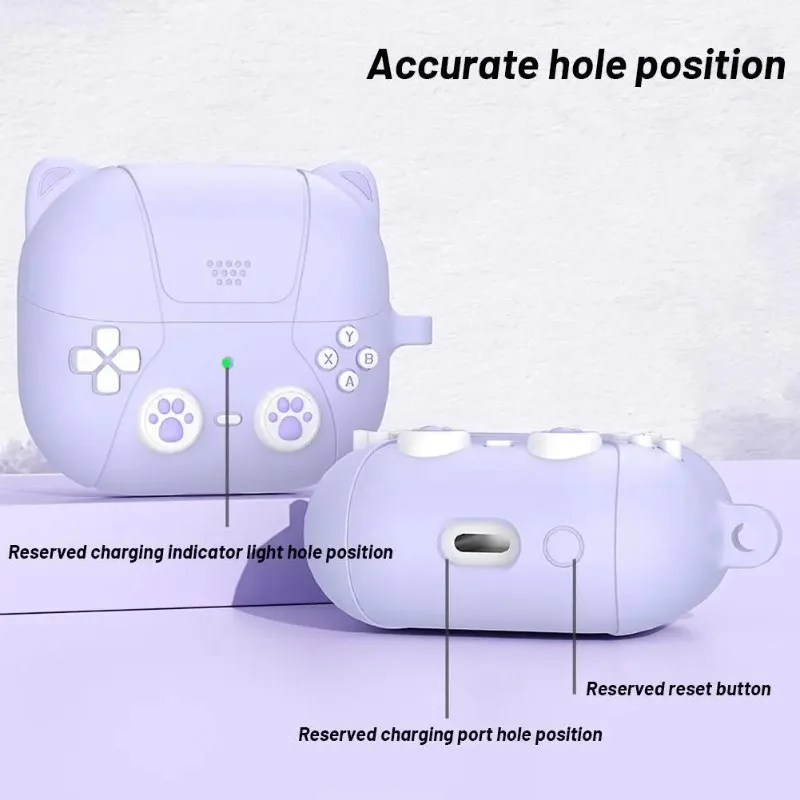 

Cute Cat Cartoon Silicone Case for Samsung Galaxy Buds Live/Buds2/Pro/2 Pro/FE - Shockproof Cover with Precise Cutouts