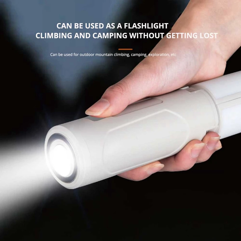 Lanterne de camping pliable en plastique blanc, lampe de poche portable, éclairage extérieur, lumière de tente, 2000mAh