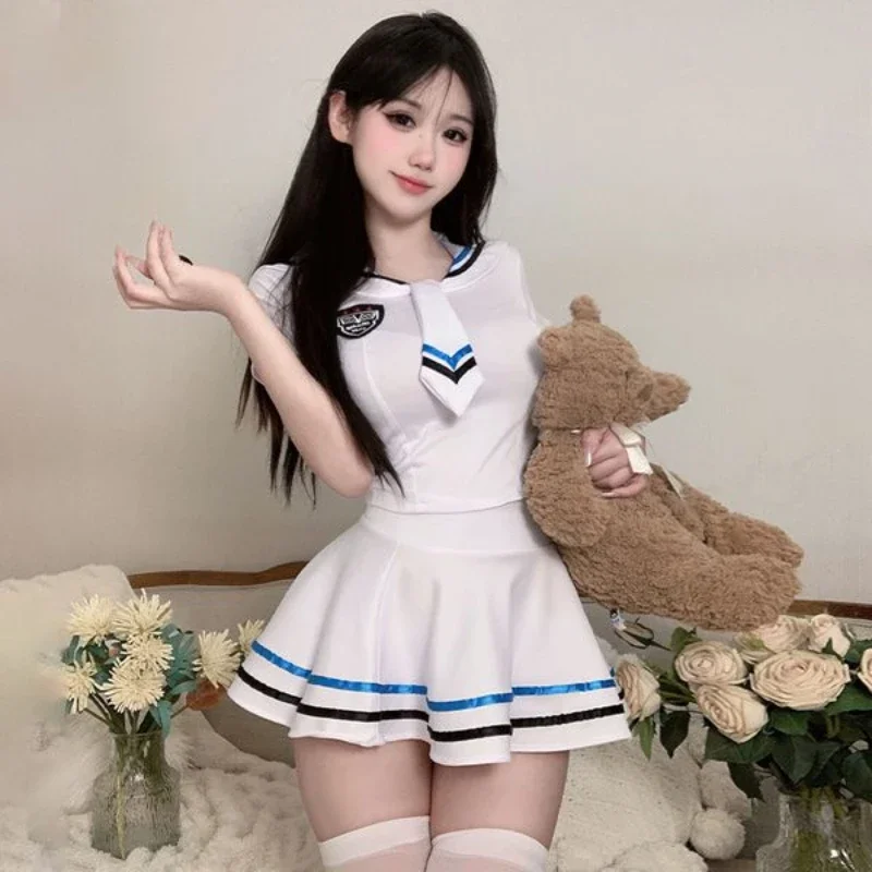 Sexy jk Seemann Uniform Cosplay Dienst mädchen Outfits Fußball Baby Cheerleading Kleid Kostüm Rollenspiel Nachtwäsche Mädchen Unterwäsche Club