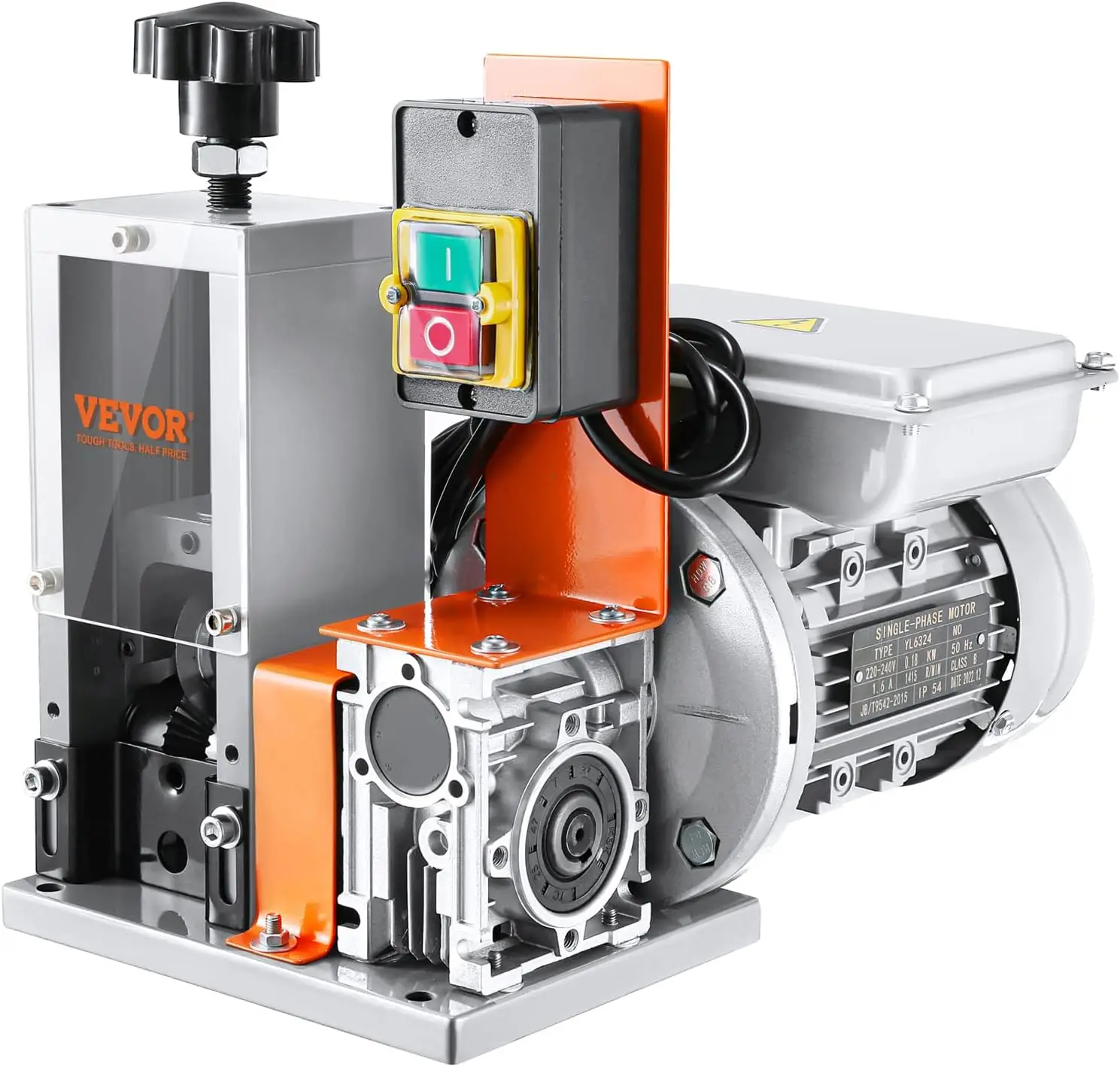 

Electric Wire Stripping Machine, 0.06''-1.18'' Automatic Wire Stripper, 180 W, 60 ft/min with Visible Stripping Depth Reference